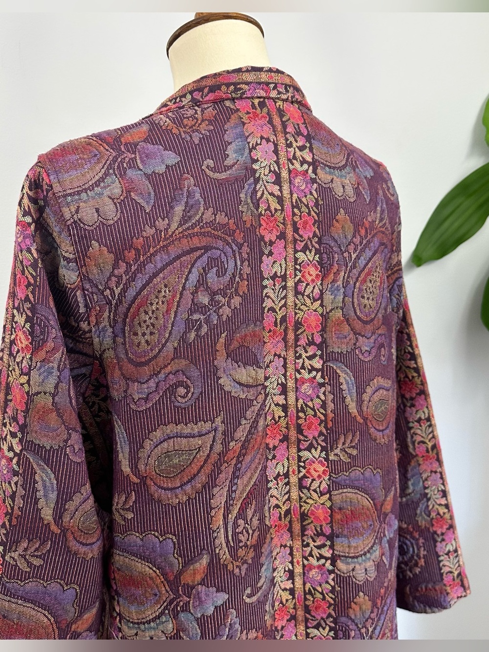 Bohemian Women's Boho Rainbow Cottagecore Grandma Tapestry Embroidered Jacket B2